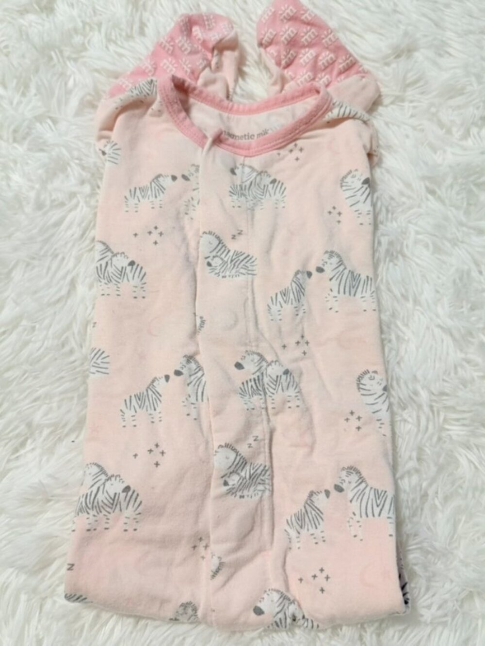 Magnetic Me Pink Zebra Modal Sleeper Pajamas 12-18M - Picture 3 of 6